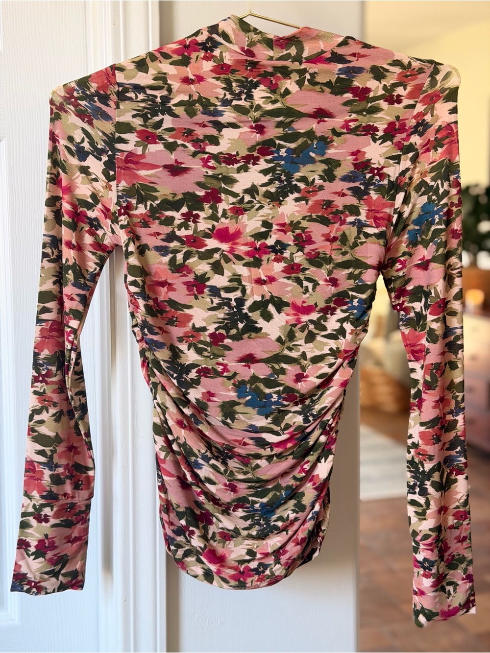 FARM Rio Pink and Green Floral Sheer Long-Sleeve Tee - Picture 6 of 8